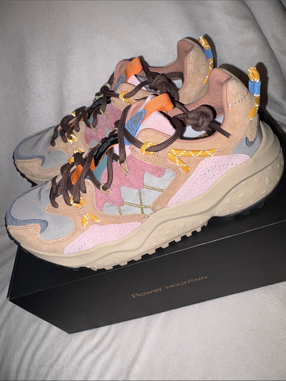 NWT Flower Mountain Yamabushi Sneaker in Cognac-Taupe-Pink - Picture 14 of 16